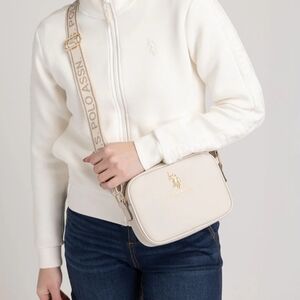 U.S. Polo Assn. Ivory Crossbody Bag with Branded Strap